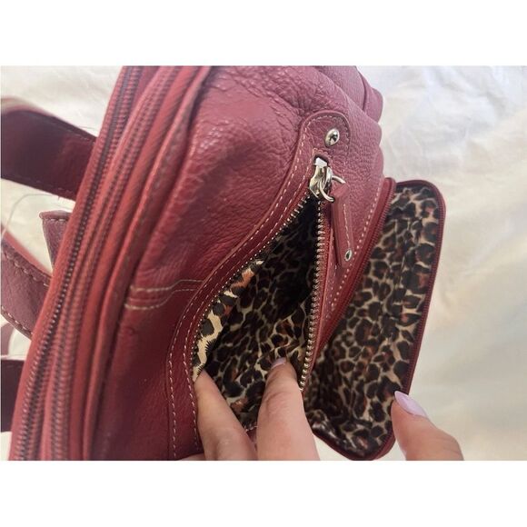 VTG Wilson Leather Mini Backpack Purse 10x9x4” Handbag Red - Picture 11 of 14